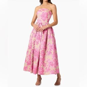 Shoshanna Dana Jacquard Tea-Length Dress